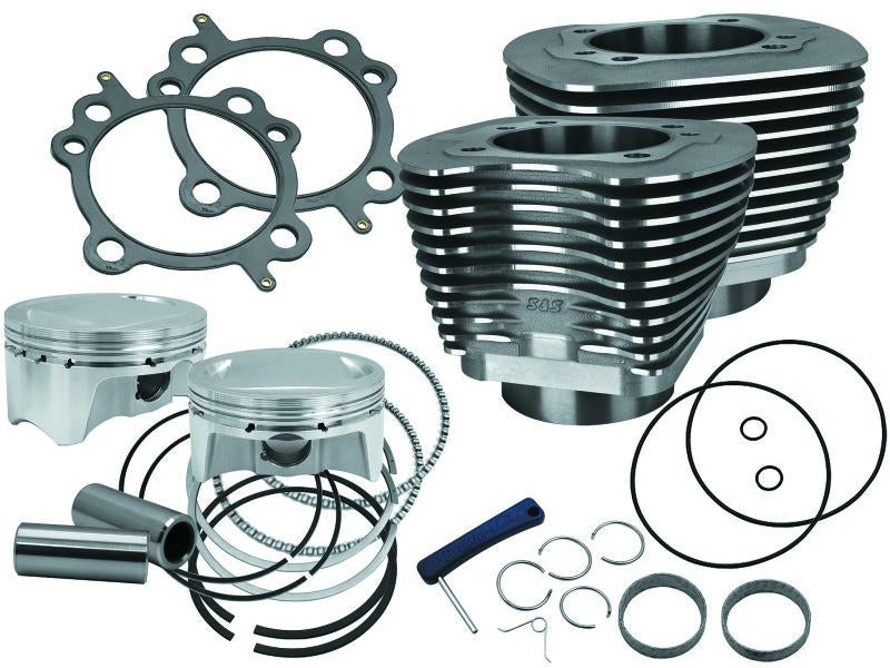 S&S Cycle 07-17 BT Models 110in Sidewinder Big Bore Kit - Wrinkle Black