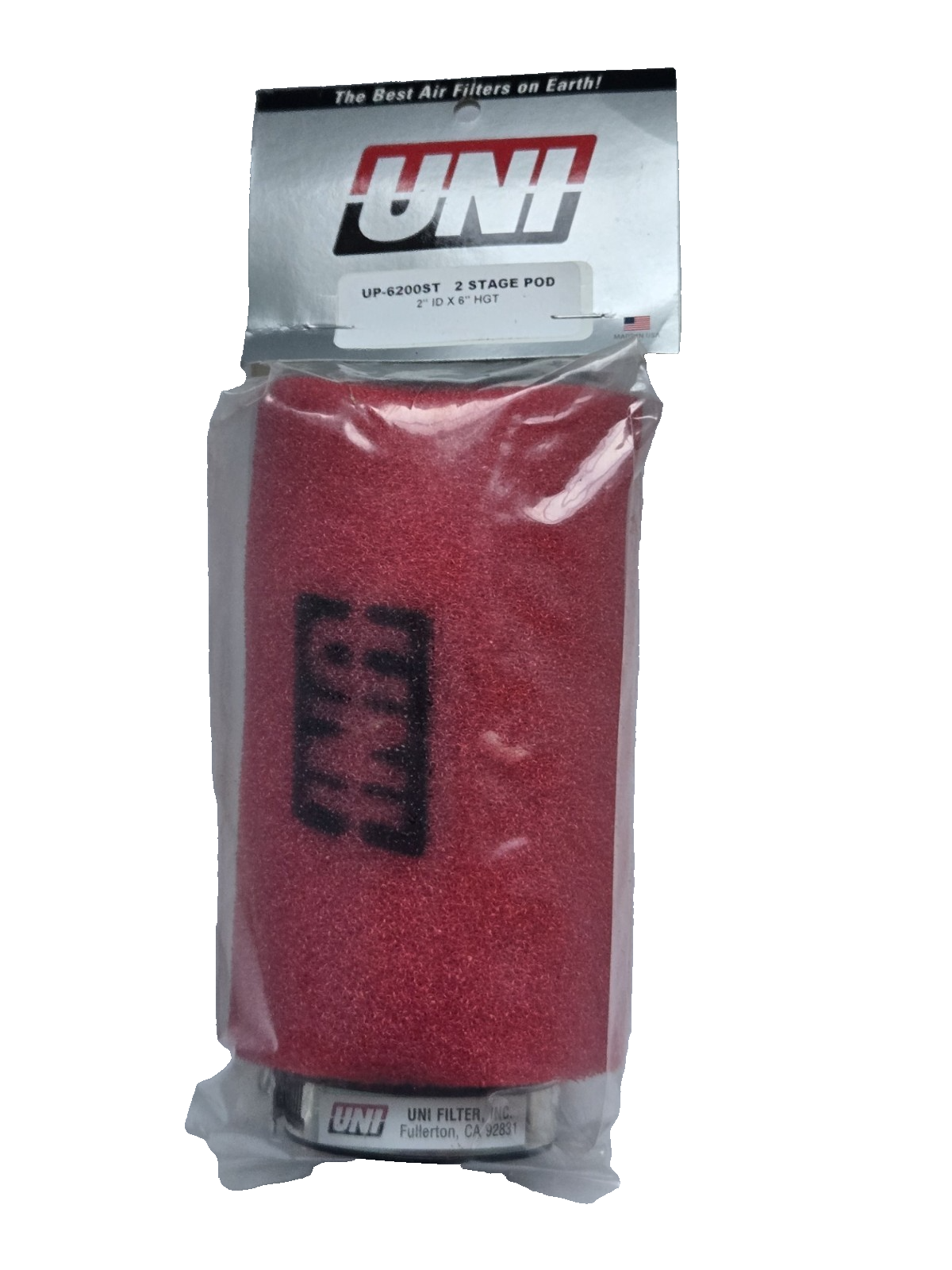 UNI Air Filter UP-6200ST 2" ID x 6" Tall