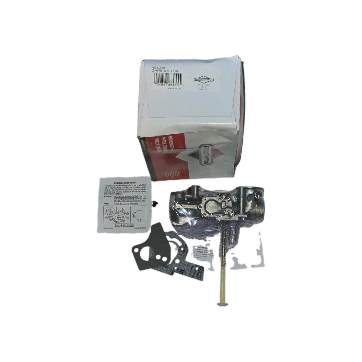 BRIGGS AND STRATTON GENUINE OEM CARBURETOR 498298 495426, 492611, 490533