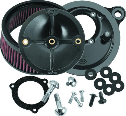 S&S Cycle 2008+ BT w/ S&S 66mm Throttle Body Stealth Air Cleaner Kit w/o Cover