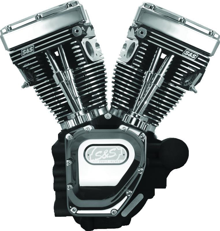 S&S Cycle 07-16 Touring Models T111 T-Series Long Block Engine - Wrinkle Black