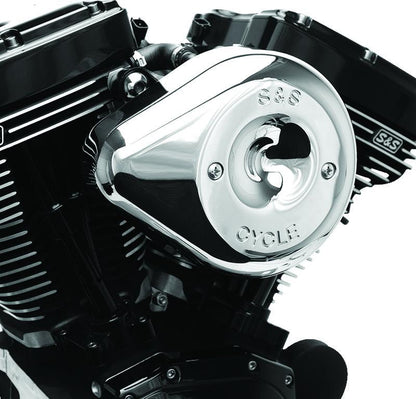 S&S Cycle 2017+ M8 Models Stealth Air Cleaner Kit w/ Chrome Teardrop Cover